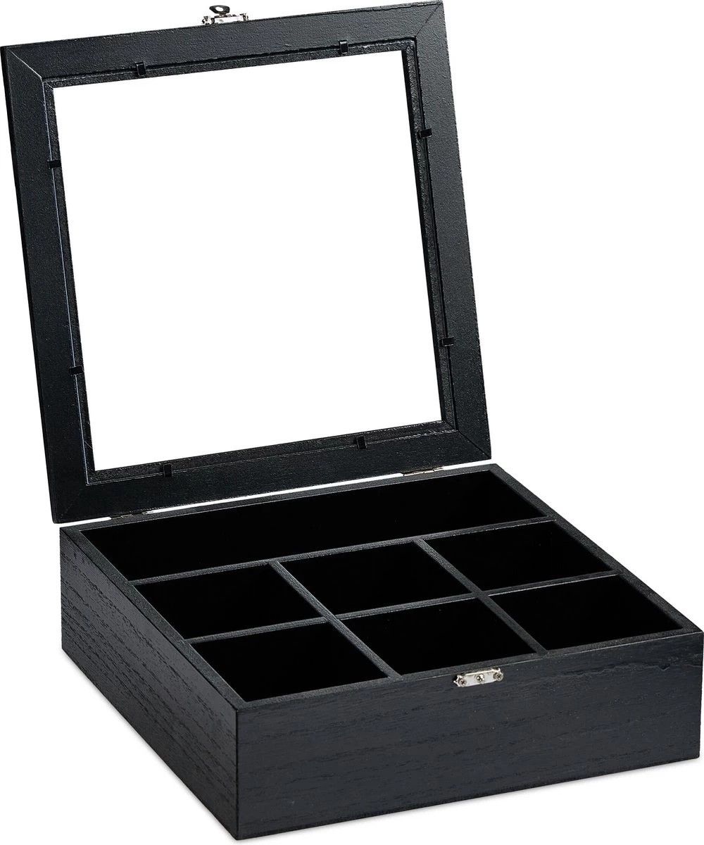 Boîte à Thé Relaxdays Bois - Boîte à Thé 7 Compartiments - Magasin De Thé - Boîte à Thé - Boîte à Thé - Boîte Noire 18 Boîte à Thé Relaxdays Bois - Boîte à Thé 7 Compartiments - Magasin De Thé - Boîte à Thé - Boîte à Thé - Boîte Noire – Image 16