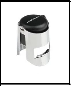 Fackelmann - Bouchon à Champagne - Bouchon à Vin - Valve à Vin - Argent / Zwart