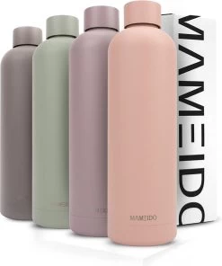 MAMEIDO Gourde En Acier Inoxydable, 1 L, 750 Ml Et 500 Ml, Bouteille Thermos Anti-Fuite, Bouteille D'Eau, Sans BPA, Bouteille Thermos, Gourde Café Et Thé En Acier Inoxydable (750 Ml, Vieux Pink)