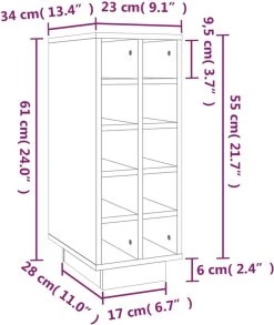 VidaXL Cave à Vin 23 X 34 X 61 Cm Bois De Pin Massif Marron Miel 17 VidaXL Cave à Vin 23 X 34 X 61 Cm Bois De Pin Massif Marron Miel -Dégustation Délicate 1012x1200 1