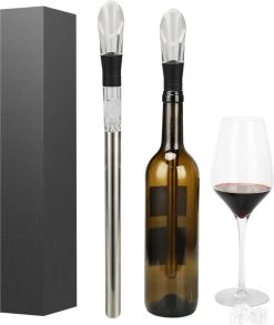 Staza - Bâton De Refroidisseur De Vin - Tige De Refroidisseur De Vin - Refroidisseur De Bouteille De Vin - Verseur De Vin - Bec Verseur - Acier Inoxydable - Convient à Toute Bouteille De Vin -Dégustation Délicate 1012x1200 3