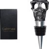 Catrinaz® - Bouchon De Bouteille Premium Avec Tête De Mort - Bouchon à Vin - Noir - Tête De Mort Noire - Tête De Mort - Coffret Cadeau Luxe - Cadeau Uniek - Cadeau Homme Et Femme