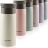 Tasse Thermos En Acier Inoxydable, Tasse Isotherme, Tasse à Emporter, Tasse De Voyage 350 Ml, Tasse De Voyage 500 Ml, Tasse De Voiture, étanche Avec Ouverture Hygiénique à 360 Degrés (ivoire, 350 Ml)