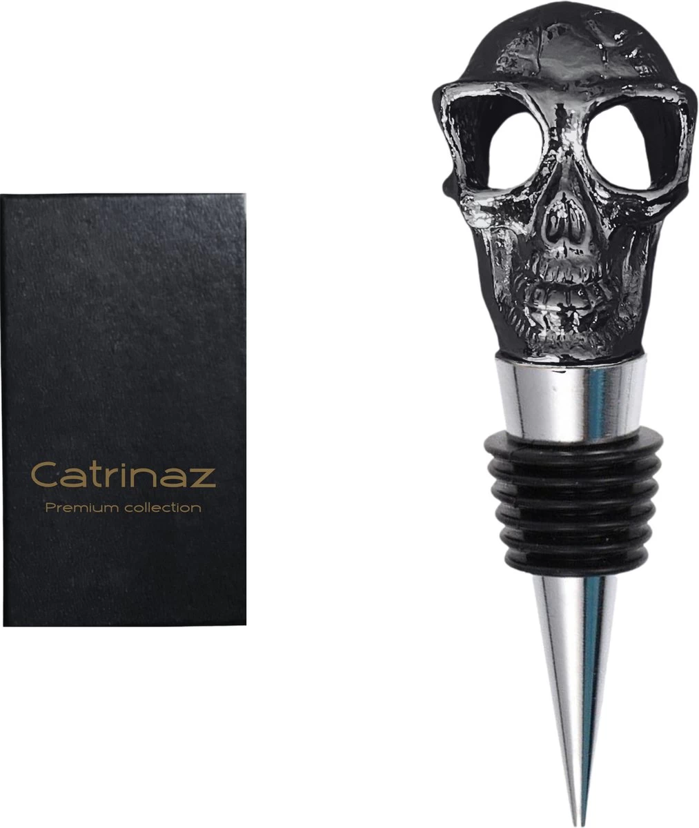 Catrinaz® - Bouchon De Bouteille Premium Avec Tête De Mort - Bouchon à Vin - Noir - Tête De Mort Noire - Tête De Mort - Coffret Cadeau Luxe - Cadeau Uniek - Cadeau Homme Et Femme 3 Catrinaz® - Bouchon De Bouteille Premium Avec Tête De Mort - Bouchon à Vin - Noir - Tête De Mort Noire - Tête De Mort - Coffret Cadeau Luxe - Cadeau Uniek - Cadeau Homme Et Femme