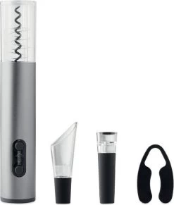 Set à Vin 4 Pièces - Coffret Cadeau Vin Avec Tire-bouchon électrique, Bouchon De Bouteille, Coupe-papier Et Bec Verseur Pour Bouteille De Vin - Wijn & Co