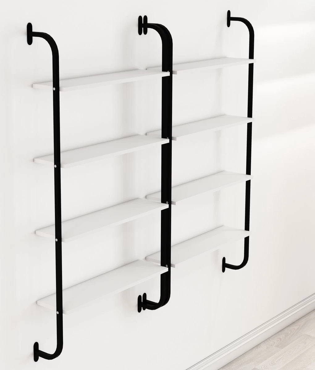 SENSA -Casier à Vin- Cave à Vin - Cave à Boissons - Meuble Bar - Armoires De Rangement Avec Portes - Wit - 150x64x20 Cm 4 SENSA -Casier à Vin- Cave à Vin - Cave à Boissons - Meuble Bar - Armoires De Rangement Avec Portes - Wit - 150x64x20 Cm – Image 2