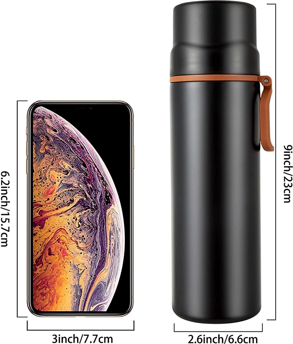 Bouteille D'eau Isotherme En Acier Inoxydable Avec Poignée Et Couvercle Anti-fuite, Tasse à Café Sous Vide, Tasse De Voyage De Sport à Double Paroi, Boissons Chaudes Et Froides Sans BPA 15 Oz/500 Ml (noir) 6 Bouteille D'eau Isotherme En Acier Inoxydable Avec Poignée Et Couvercle Anti-fuite, Tasse à Café Sous Vide, Tasse De Voyage De Sport à Double Paroi, Boissons Chaudes Et Froides Sans BPA 15 Oz/500 Ml (noir) – Image 4