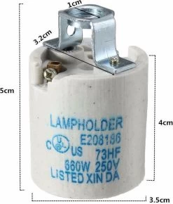 Vintage Industrial E27 Edison Vis Ampoule Céramique Porcelaine Titulaire Socket Lampe Titulaire