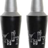 2x Shakers à Cocktails Noirs 500 Ml En Acier Inoxydable - Fournitures De Cuisine - Fournitures Bar/café - Réaliser Des Cocktails - Mix/ Shake Cups