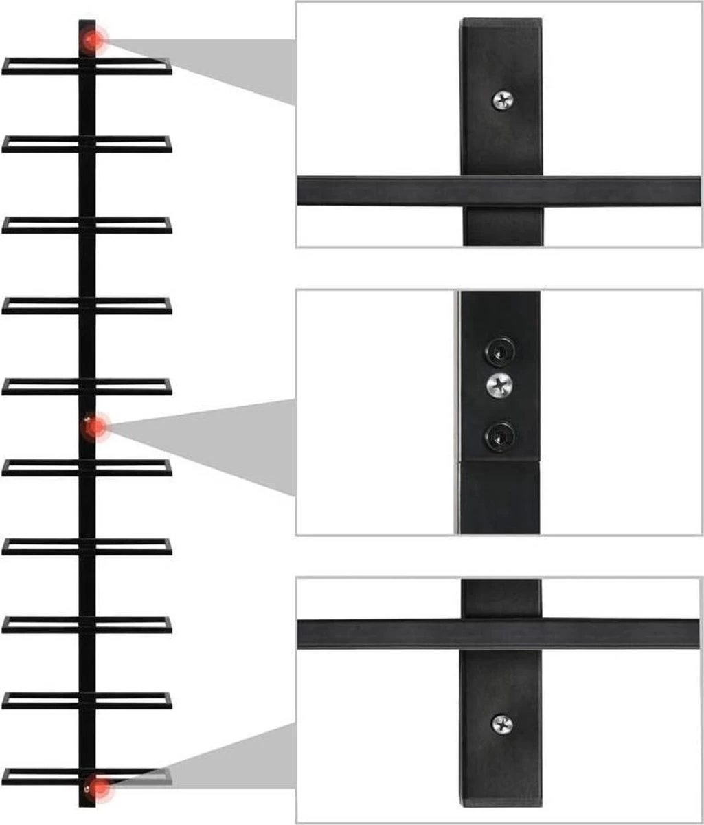 Casier à Vin, Porte-bouteilles, Casier à Bouteilles, Casier De Rangement Mural, Métal, 10 Bouteilles, Noir 10 Casier à Vin, Porte-bouteilles, Casier à Bouteilles, Casier De Rangement Mural, Métal, 10 Bouteilles, Noir – Image 8