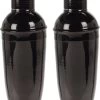 Set De 3x Shakers à Cocktails Noirs 500 Ml En Acier Inoxydable 9 X 22 Cm - Fournitures Bar/café - Réaliser Des Cocktails - Tasses à Mix/secouer