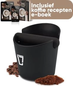 Knockbox Leonomics - Knockbox - Knockbox - Café - Espresso - Durable - Antidérapant - Matériau écologique - Zwart