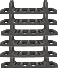 EDA 2x Casiers à Bouteilles/porte-bouteilles En Plastique Pour 12 Bouteilles, Gris L60 X L22 X H14 Cm - Casiers à Bouteilles De Vin/casiers à Bouteilles De Vin/casiers à Vin