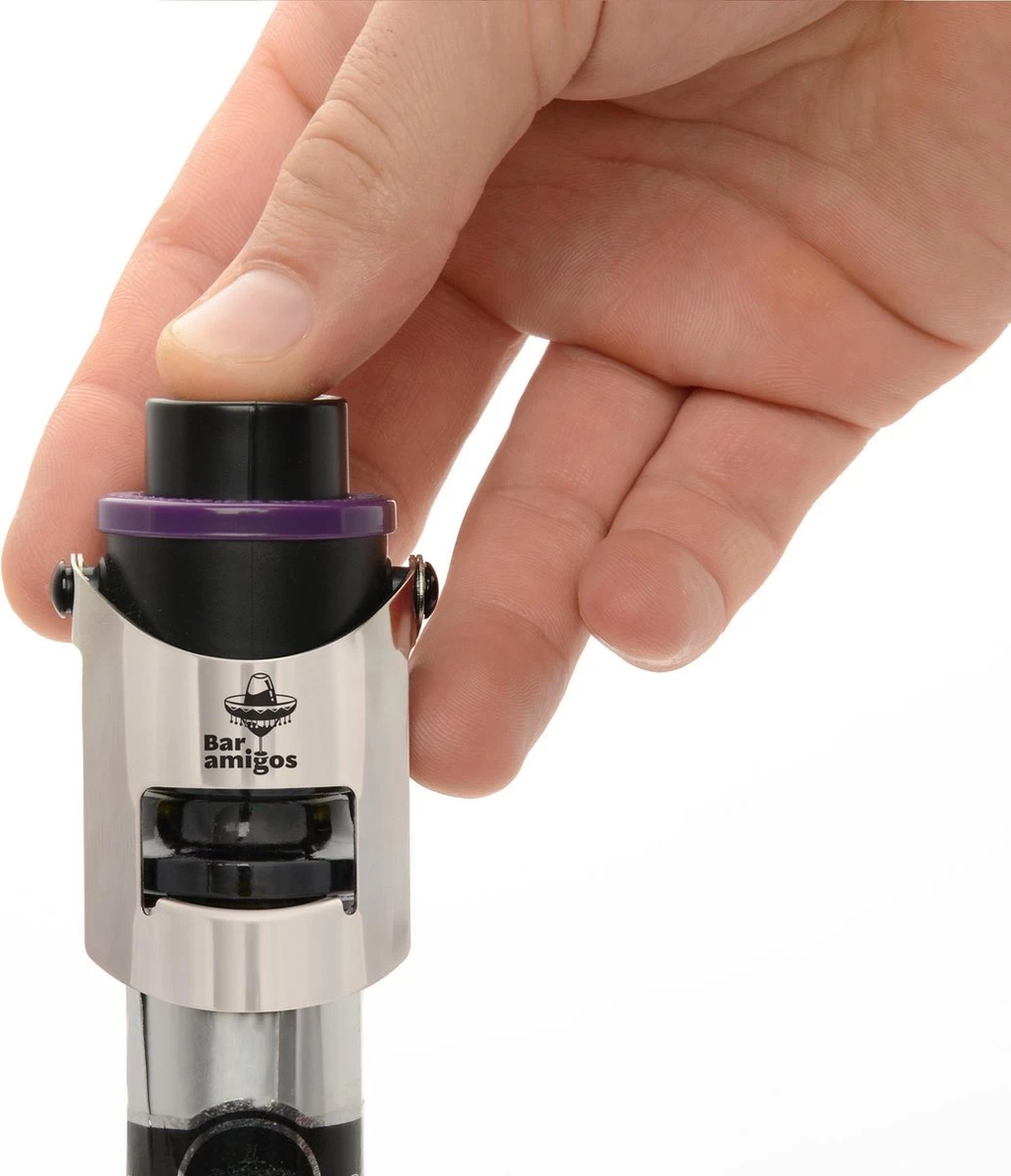 Bar Amigos Champagne Prosecco Bouchon Pressoir à Vin Pétillant - Violet 5 Bar Amigos Champagne Prosecco Bouchon Pressoir à Vin Pétillant - Violet – Image 3