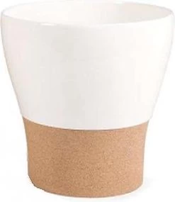 Amorim - Seau à Glace - Refroidisseur à Vin - Bol De Service - Céramique & Liège - Wit - 25x25cm