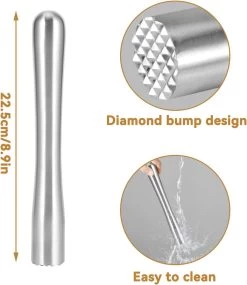 Pilon à Cocktail En Acier Inoxydable, Pilon à Boisson Mélangeur à Cocktail Mojitos Fruit Pilon Citron Marteau Pilon Bar Outil Pour Faire De Délicieux Mojitos, 8.9inch 11 Pilon à Cocktail En Acier Inoxydable, Pilon à Boisson Mélangeur à Cocktail Mojitos Fruit Pilon Citron Marteau Pilon Bar Outil Pour Faire De Délicieux Mojitos, 8.9inch -Dégustation Délicate 1039x1200 5