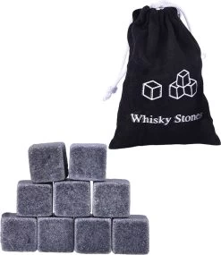 Whisky Stones Set De Pierres à Whisky Glaçons Réutilisables De Luxe - 9 Pièces