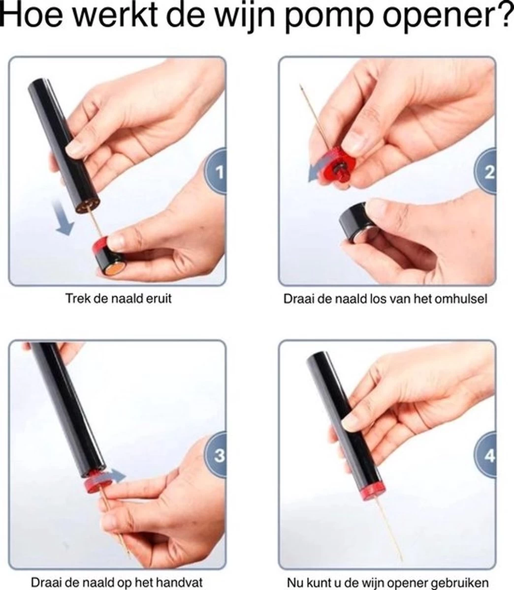 Tire-bouchon - Vin -bouteille à Pompe à Air - Acier Inoxydable Portable Sûr - Tire-bouchon - Tire-bouchon à Pression D'air - Outils De Cuisine - Accessoires De Vêtements Pour Bébé De Bar 4 Tire-bouchon - Vin -bouteille à Pompe à Air - Acier Inoxydable Portable Sûr - Tire-bouchon - Tire-bouchon à Pression D'air - Outils De Cuisine - Accessoires De Vêtements Pour Bébé De Bar – Image 2