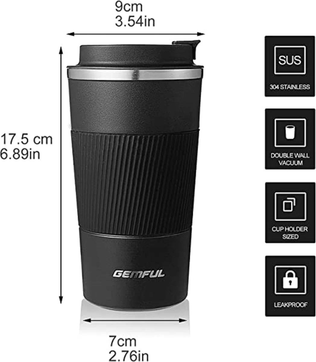 Tasse Thermos - Tasse à Café Acier Inoxydable, Double Paroi, Isotherme, étanche, Tasse De Voyage Avec Couvercle, Tasse à Café à Emporter / Tasse Thermos - Tasse à Coffee / Boissons Chaudes Et Froides 510ml 4 Tasse Thermos - Tasse à Café Acier Inoxydable, Double Paroi, Isotherme, étanche, Tasse De Voyage Avec Couvercle, Tasse à Café à Emporter / Tasse Thermos - Tasse à Coffee / Boissons Chaudes Et Froides 510ml – Image 2