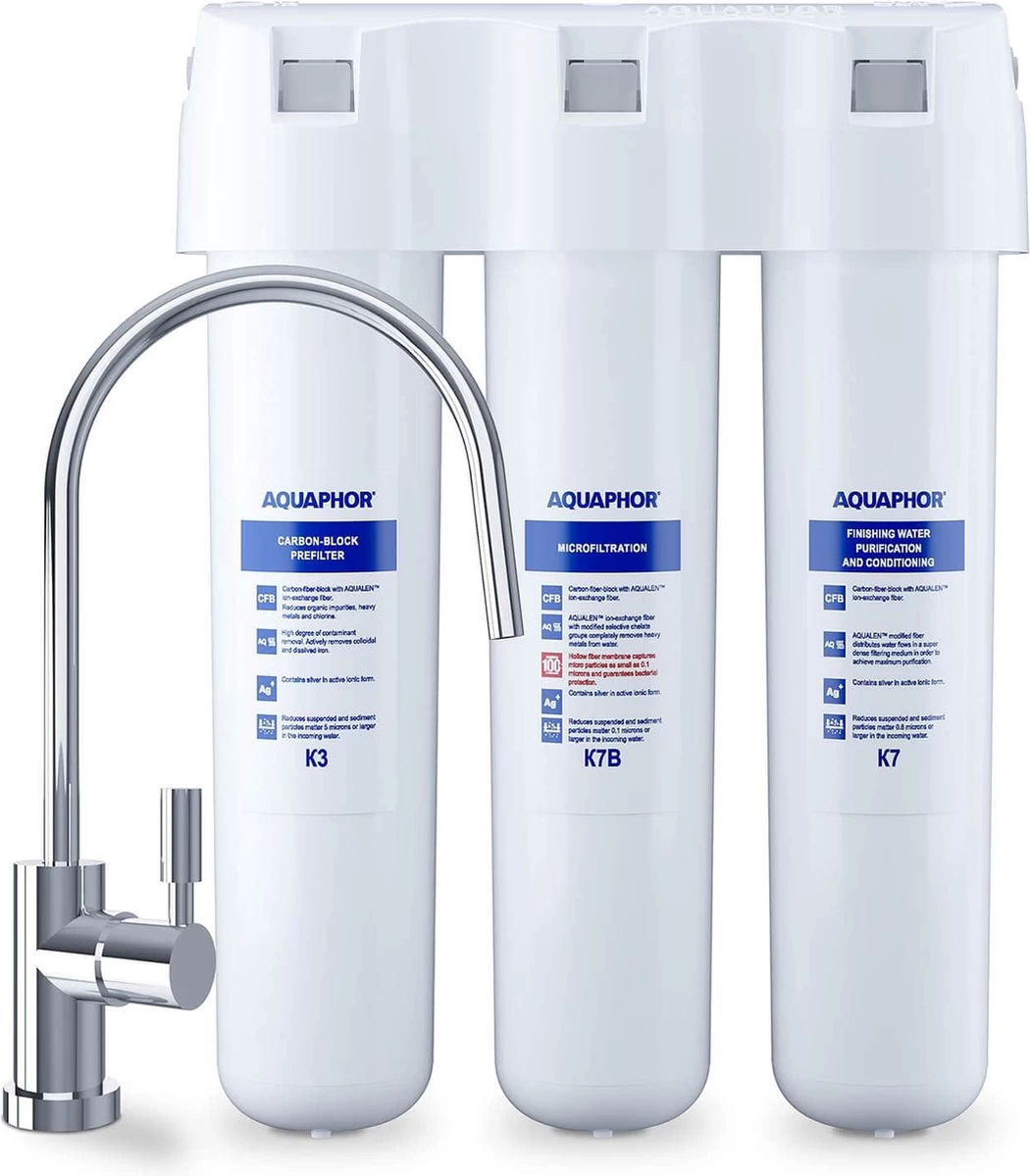 Aquaphor Système De Filtre à Charbon Actif Aquaphor - Pour L'eau - 3 Phases - 2,5 L / Min - Robinet Inclus 4 Aquaphor Système De Filtre à Charbon Actif Aquaphor - Pour L'eau - 3 Phases - 2,5 L / Min - Robinet Inclus – Image 2