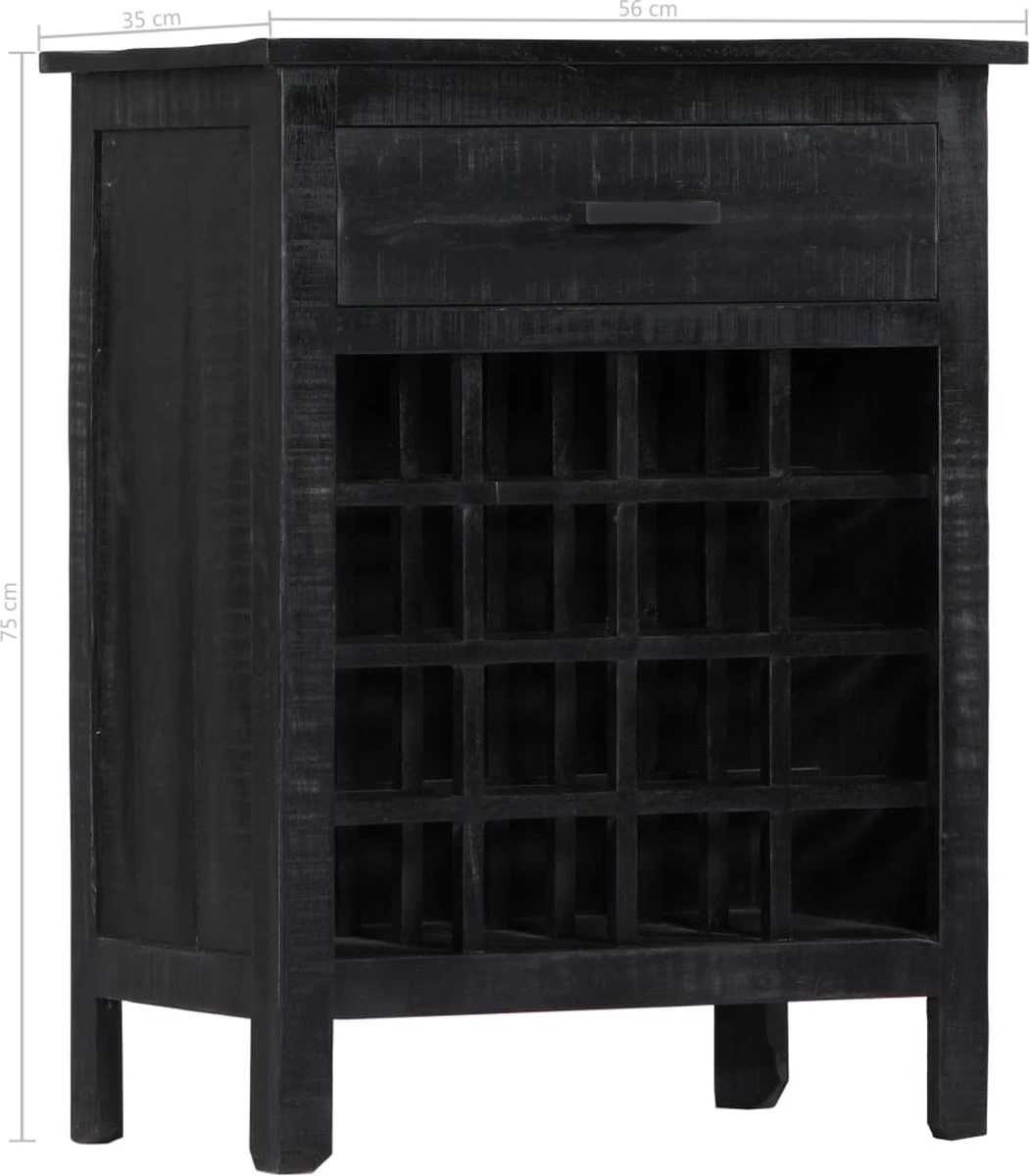 Prolenta Premium - Casier à Vin 56x35x75 Cm Bois De Manguier Massif Noir - Maison Et Jardin 9 Prolenta Premium - Casier à Vin 56x35x75 Cm Bois De Manguier Massif Noir - Maison Et Jardin – Image 7
