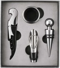 Borvat® | Set D'ouvre-bouteille De Luxe 4 Pièces | Accessoires De Vêtements Pour Bébé Le Vin | Coffret Cadeau Ouvre-bouteille | | Set' Ouvre-vin | Idée Cadeau -Dégustation Délicate 1052x1200