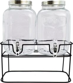 Distributeur De Boissons Sareva - Avec Support - 2 X 4 Litres