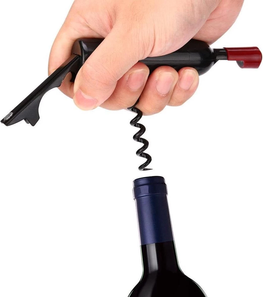 Couteau à Vin Edition Serveur - Couteau Sommelier - Tire - Bouchon à Vin - Ouvreur De Vin - Bières Ouvre - Ouvre - Bouteille - En Acier Inoxydable Et En Plastique - Zwart 4 Couteau à Vin Edition Serveur - Couteau Sommelier - Tire - Bouchon à Vin - Ouvreur De Vin - Bières Ouvre - Ouvre - Bouteille - En Acier Inoxydable Et En Plastique - Zwart – Image 2