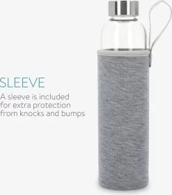 Navaris En Verre Navaris - Bouteille Avec Cristaux - 420 Ml - Bouteille D'eau Avec Pierres Précieuses - Comprend Un Manchon En Néoprène - Avec Quartz Rose -Dégustation Délicate 1064x1200 2