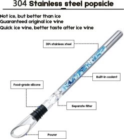 DOWO® - Vin Cooler Stick - Bar - Service à Vin - Accessoires De Vêtements Pour Bébé Pour Le Vin - Bouchon à Vin - Verseur à Vin -Dégustation Délicate 1067x1200