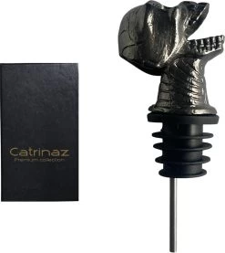 Catrinaz® - Verseur Premium Avec Tête De Mort - Bec Verseur - Verseur à Vin - Verseur - Zwart - Tête De Mort Noire - Tête De Mort - Coffret Cadeau Luxe - Cadeau Uniek - Cadeau Homme Et Femme