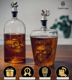 Catrinaz® - Verseur Premium Avec Tête De Mort - Bec Verseur - Verseur à Vin - Verseur - Couleur Argent - Tête De Mort Argentée - Tête De Mort - Coffret Cadeau Luxe - Cadeau Uniek - Cadeau Pour Homme Et Femme -Dégustation Délicate 1071x1200 7