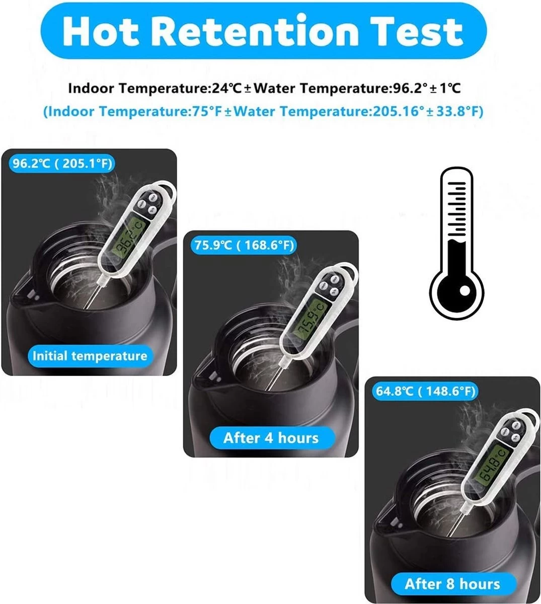 Fiole à Vide Noire 2L En Acier Inoxydable 304 à Double Paroi Isolée Sous Vide Cafetière Thermos à Café, Pillage De Café, Pot D'isolation De Jus/lait/thé 4 Fiole à Vide Noire 2L En Acier Inoxydable 304 à Double Paroi Isolée Sous Vide Cafetière Thermos à Café, Pillage De Café, Pot D'isolation De Jus/lait/thé – Image 2