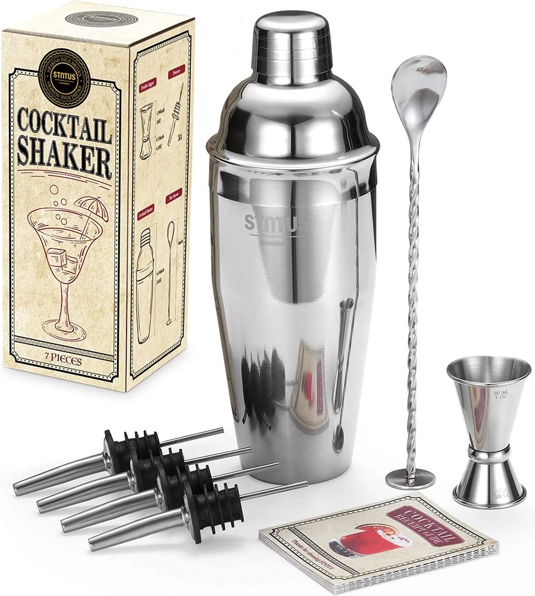 Shaker à Cocktail STNTUS, Set à Cocktail, 750 Ml, Shaker à Cocktail, Set, Accessoires De Bar, Avec Doseur, Set De Shaker à Coktails, Acier Inoxydable, Set à Cocktail, Set à Cocktail 3 Shaker à Cocktail STNTUS, Set à Cocktail, 750 Ml, Shaker à Cocktail, Set, Accessoires De Bar, Avec Doseur, Set De Shaker à Coktails, Acier Inoxydable, Set à Cocktail, Set à Cocktail
