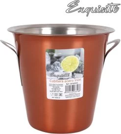 Seau à Vin Ou Champagne Exquis - Acier Inoxydable - Couleur Cuivre - Ø 22 Cm, Hauteur 20,5 Cm