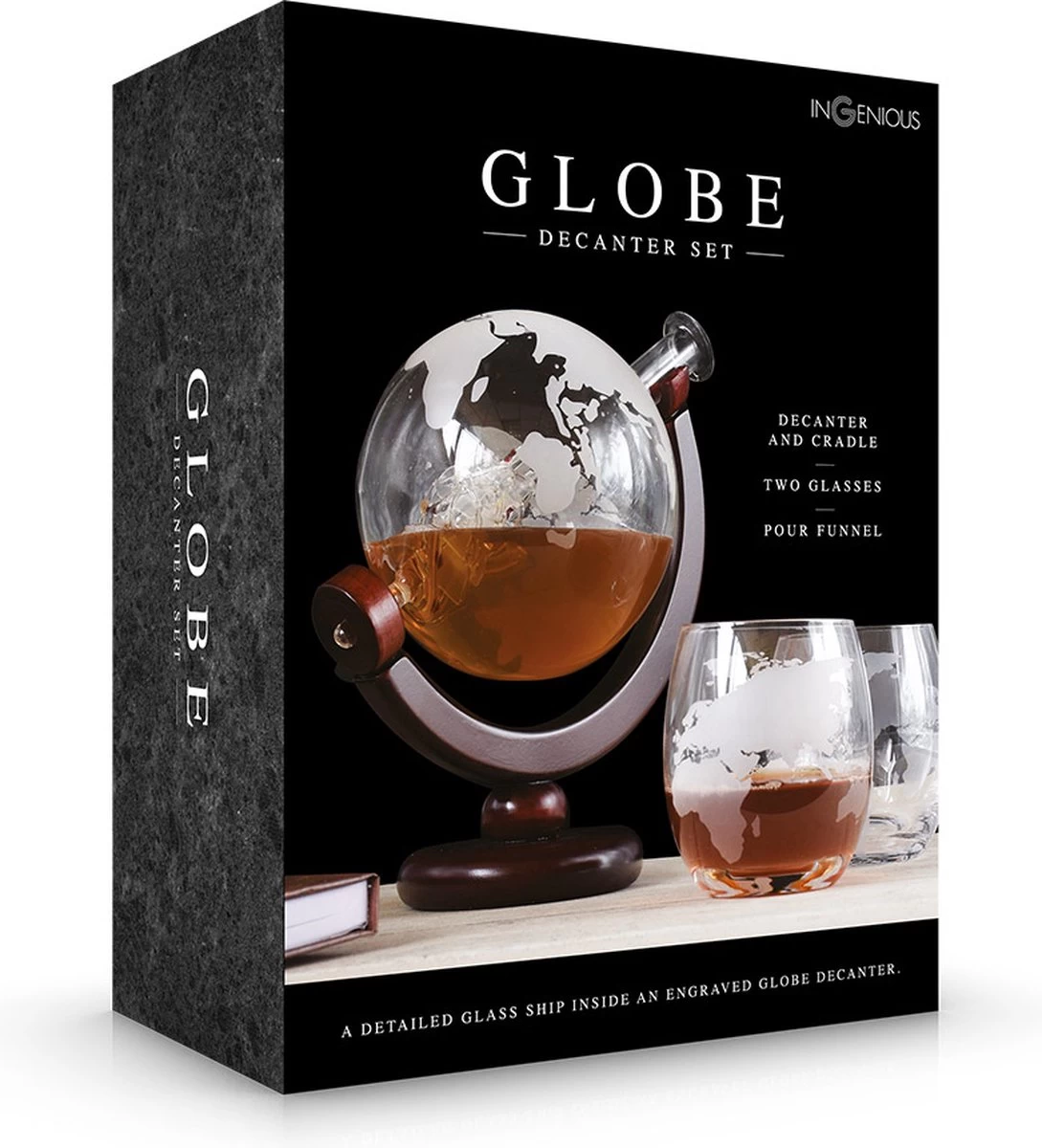 Décanteur Wiskey - Globe - Monde Du Glas Avec Ensemble De Verres - Ingenious Gifting 3 Décanteur Wiskey - Globe - Monde Du Glas Avec Ensemble De Verres - Ingenious Gifting