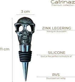 Catrinaz® - Bouchon De Bouteille Premium Avec Tête De Mort - Bouchon à Vin - Noir - Tête De Mort Noire - Tête De Mort - Coffret Cadeau Luxe - Cadeau Uniek - Cadeau Homme Et Femme 20 Catrinaz® - Bouchon De Bouteille Premium Avec Tête De Mort - Bouchon à Vin - Noir - Tête De Mort Noire - Tête De Mort - Coffret Cadeau Luxe - Cadeau Uniek - Cadeau Homme Et Femme -Dégustation Délicate 1097x1200