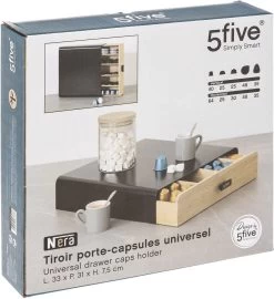 Five Porte-capsule En Métal Noir Et Bambou Naturel | Convient Aux Tasses à Café Nespresso, Vertuo, Dolce Gusto -Dégustation Délicate 1099x1200