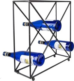 Clayre & Eef Porte-bouteilles 44x15x45 Cm Porte-bouteilles Rectangulaire En Fer Zwart -Dégustation Délicate 1100x1200 2