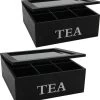 2x Boîte à Thé En Bois De Bambou/boîte à Thé Noire Avec Couvercle En Verre 9 Compartiments 23 Cm 1 2x Boîte à Thé En Bois De Bambou/boîte à Thé Noire Avec Couvercle En Verre 9 Compartiments 23 Cm -Dégustation Délicate 1102x1200