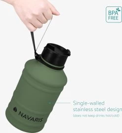 Gourde En Acier Inoxydable Navaris - 2L - Gourde Extra Large En Acier Inoxydable Avec Bouchon - Idéal Pendant Le Sport -Dégustation Délicate 1104x1200 2