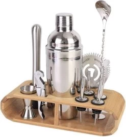 Ensemble Shaker à Cocktail - Copain De Bar - Jigger - Distributeur De Shot - Copain De Boisson - Copain De Cocktail - Tasse à Mesurer - Accessoires De Bar Pub - 12 Pièces - Coffret Cadeau