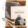 GOURMEO Lot De 9 Pierres à Whisky En Set Naturel Avec Pinces En Acier Inoxydable - Glaçons Réutilisables - Accessoire Parfait Pour Coffret Cadeau Pierre à Whisky -Dégustation Délicate 1110x1200 3