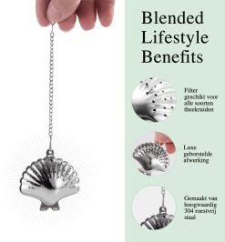 Passoire à Thé En Forme Coquille Y Compris Plaque Goutte à Goutte - Set De 3 Pièces - Oeuf De Thee Pour Le Thé En Vrac - Filtre à Thé Pour Le Thé En Vrac - Boule à Thee -Dégustation Délicate 1113x1200