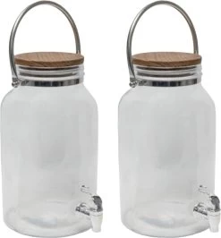Svenska Living Distributeur De Limonade/boisson - 2x - 6L - Verre - 18 X 21 X 31 Cm