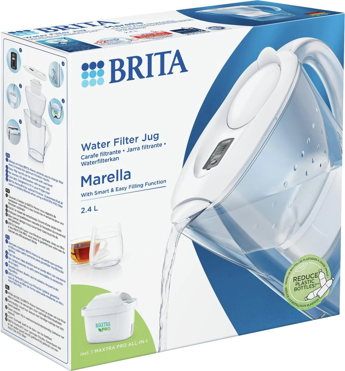 BRITA - Carafe Filtrante à Eau - Marella Cool - Comprenant 1 Cartouche Filtrante à Eau MAXTRA PRO ALL-IN-1 - Wit - 2,4L 3 BRITA - Carafe Filtrante à Eau - Marella Cool - Comprenant 1 Cartouche Filtrante à Eau MAXTRA PRO ALL-IN-1 - Wit - 2,4L