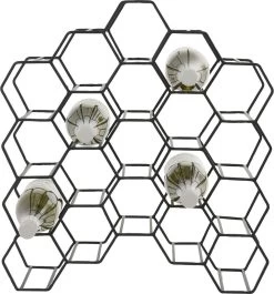 Light & Living Salbris Wine Rack - Noir Mat - 48 X 18 X 52cm - 20 Bouteilles -Dégustation Délicate 1117x1200 1