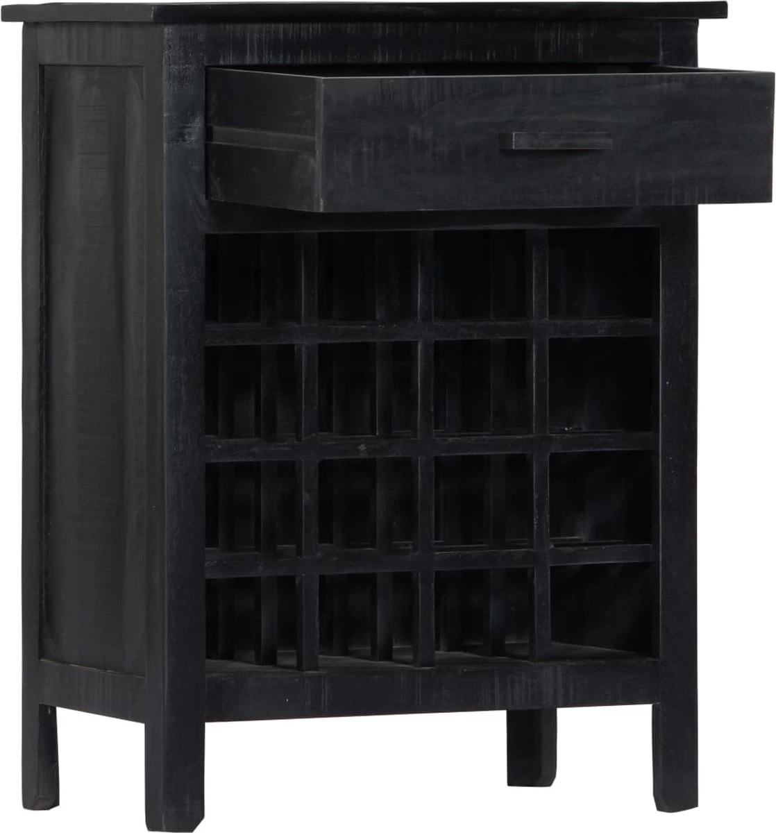 Prolenta Premium - Casier à Vin 56x35x75 Cm Bois De Manguier Massif Noir - Maison Et Jardin 5 Prolenta Premium - Casier à Vin 56x35x75 Cm Bois De Manguier Massif Noir - Maison Et Jardin – Image 3