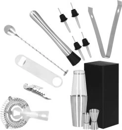 Ensemble De Cocktails Set | Set De 14 Shakers à Cocktail | Y Compris Boîte-cadeau | ACIER INOXYDABLE | Couleur Argent 39 Ensemble De Cocktails Set | Set De 14 Shakers à Cocktail | Y Compris Boîte-cadeau | ACIER INOXYDABLE | Couleur Argent -Dégustation Délicate 1125x1200 4