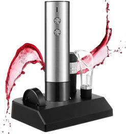 Set -bouchon électrique En Acier Inoxydable Deluxe Rechargeable - Ouvre-bouteille 5 En 1